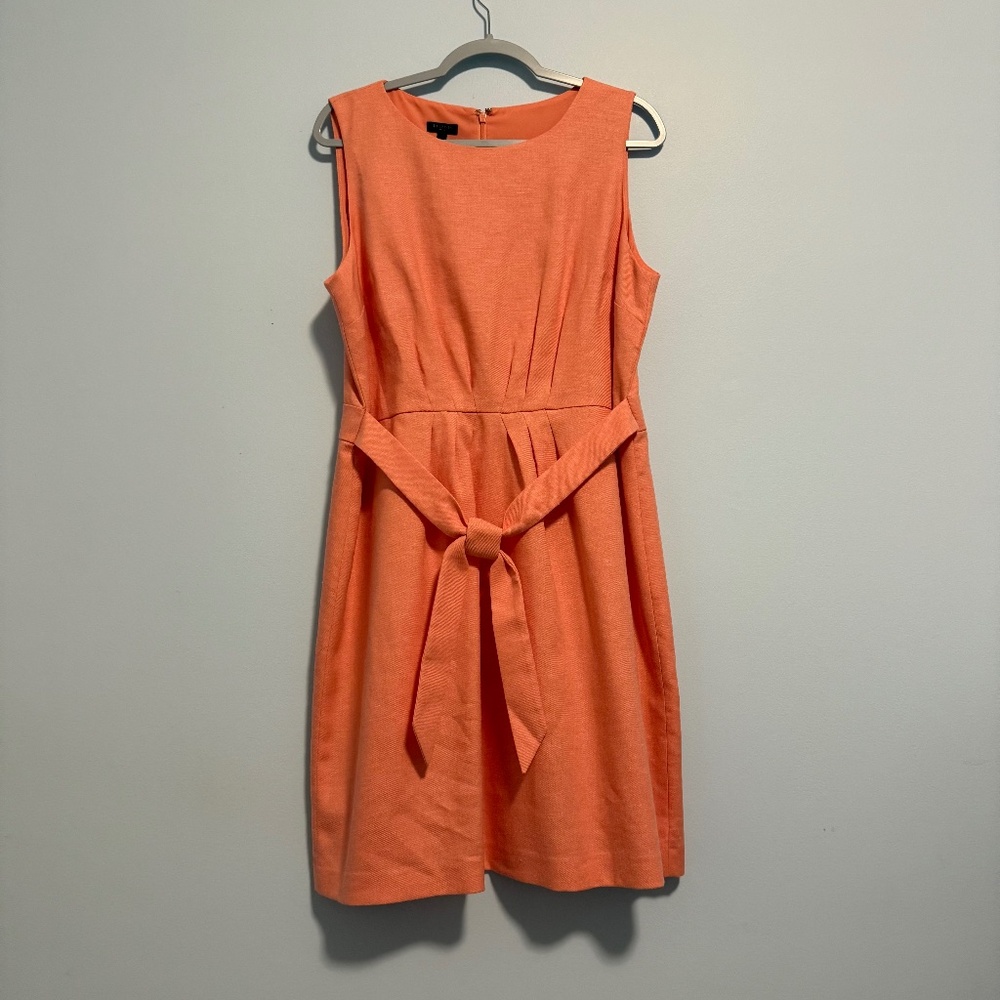 Talbots Petite Sleeveless‎ Linen Blend Coral Dress Size 16p